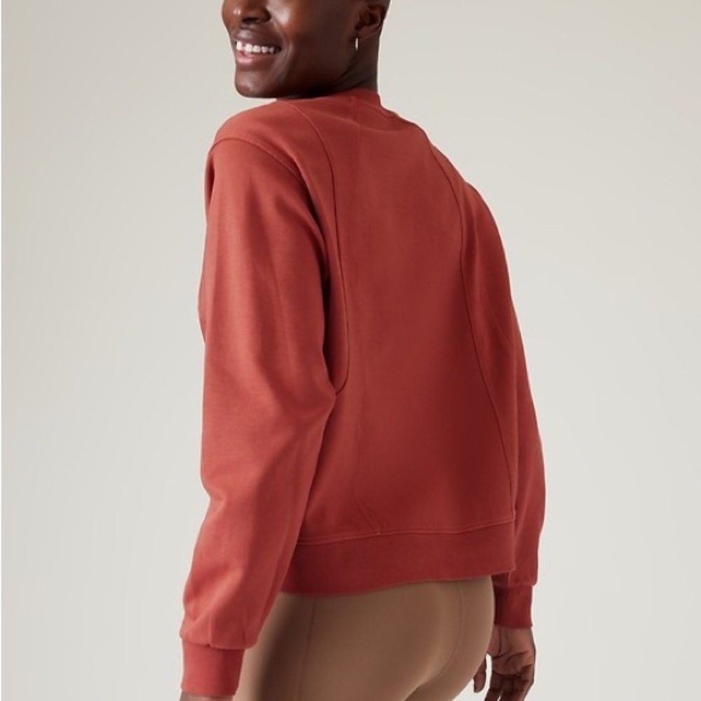 Athleta Sundown Crewneck Sweatshirt in Cranberry Red—Size Medium - Picture 2 of 6